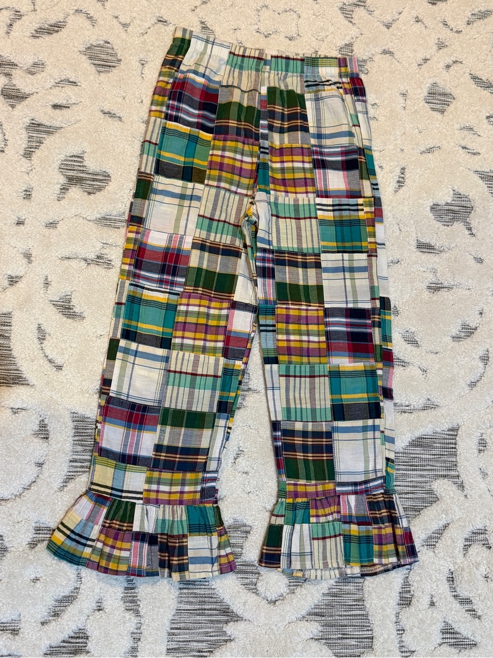 Kelly’s Kids Girls' Plaid madras Ruffle Hem Pants - Multicolor Fall VGUC SIZE 8